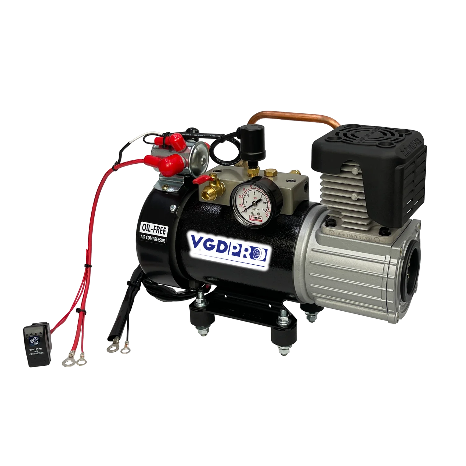 VGDPRO 12V DC Oil Free Weatherproof Air Compressor Onboard Series with Relay